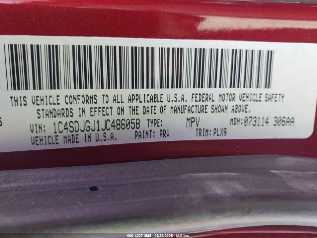2018 DODGE DURANGO 1C4SDJGJ1JC486058 Photo 8