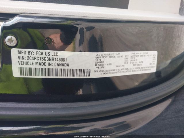 2C4RC1BG3NR146081 Chrysler Pacifica Touring L