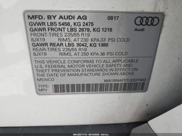 2018 AUDI Q5 WA1BNAFY7J2037463 Photo 8
