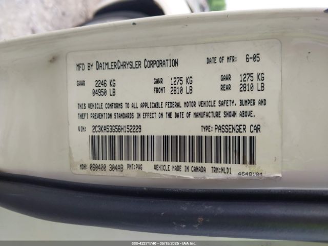 2006 CHRYSLER 300 2C3KA53G56H152229 Photo 8