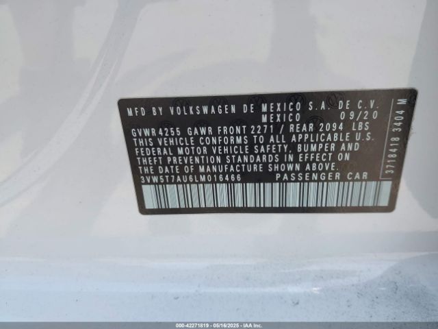 2020 VOLKSWAGEN GOLF GTI 3VW5T7AU6LM016466 Photo 8