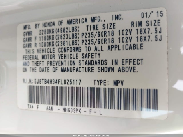 Acura RDX 2015 5J8TB4H34FL025117 Image 9