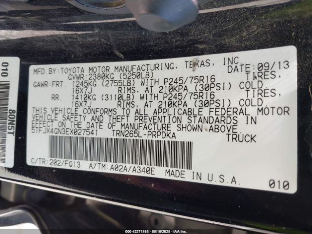 5TFJX4GN3EX027541 Toyota Tacoma Prerunner