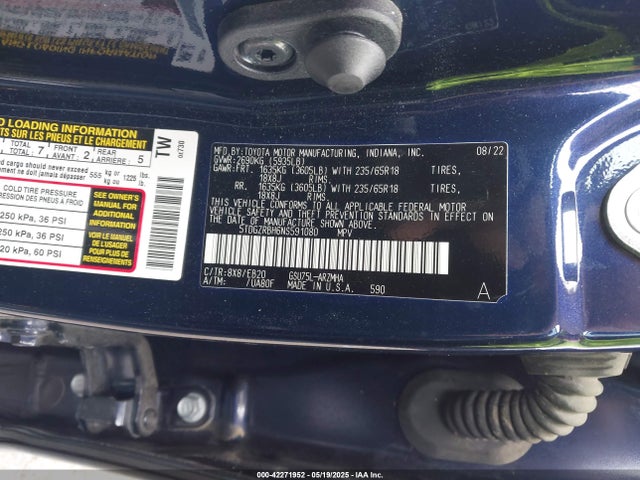5TDGZRBH6NS591080 Toyota 2gr-fks