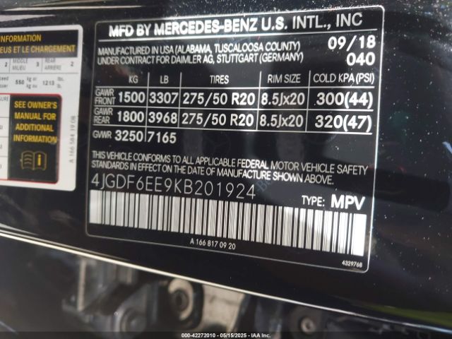 2019 MERCEDES-BENZ GLS 450 4JGDF6EE9KB201924 Photo 8