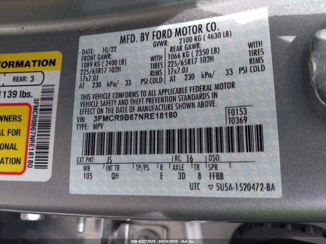 3FMCR9B67NRE18180 Ford Bronco Sport Big Bend