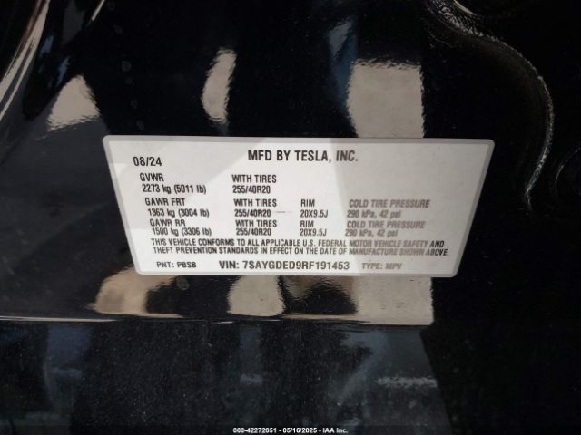 7SAYGDED9RF191453 Tesla 2024