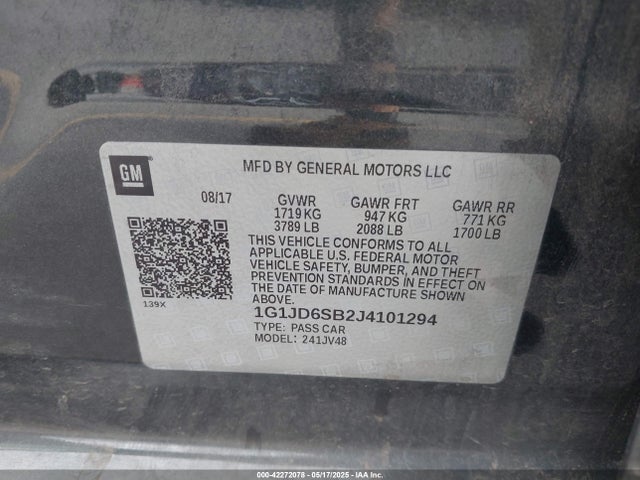 1G1JD6SB2J4101294 Chevrolet luv - mfi, variable valve timing, alum, e85 max