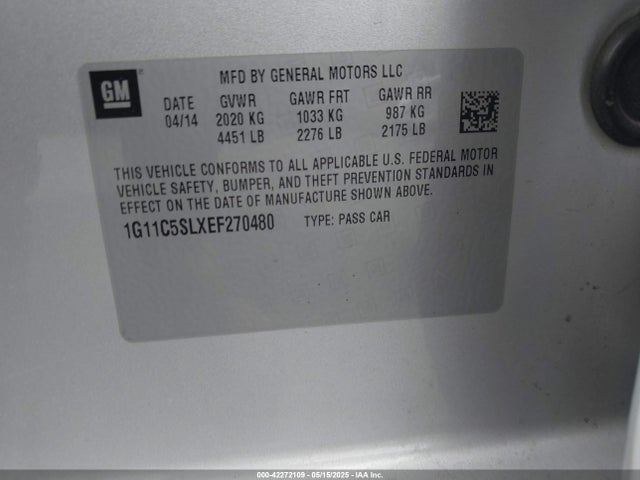 1G11C5SLXEF270480 Chevrolet lkw