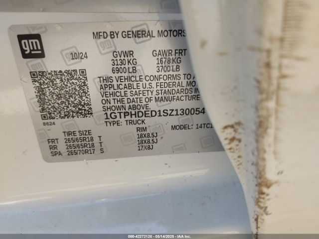 1GTPHDED1SZ130054 GMC Sierra 1500 2wd  Short Box Slt