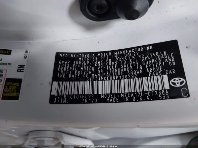 5YFS4MCE0NP128392 Toyota m20a-fks