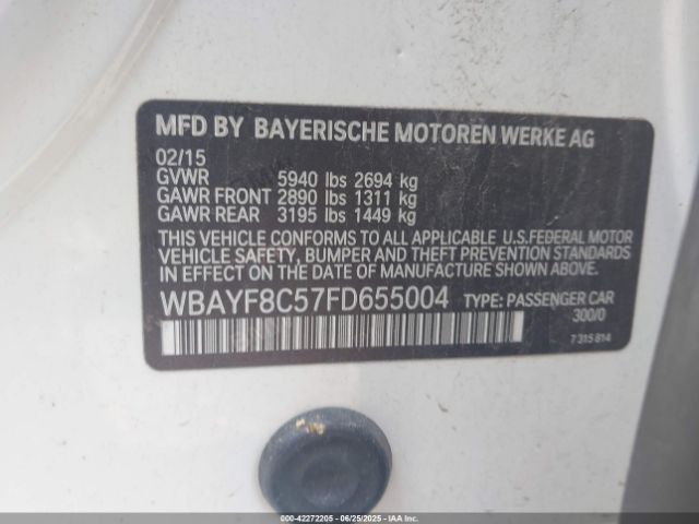 2015 BMW 750LI WBAYF8C57FD655004 Photo 8