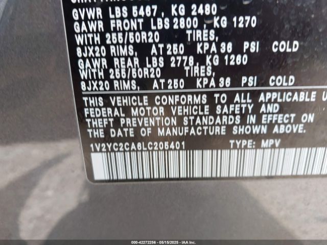 2020 VOLKSWAGEN ATLAS CROSS SPORT 1V2YC2CA6LC205401 Photo 8