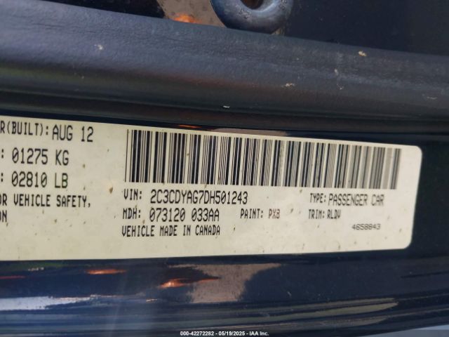 2013 DODGE CHALLENGER 2C3CDYAG7DH501243 Photo 8