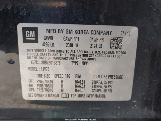 2020 CHEVROLET TRAX KL7CJLSB9LB013376 Photo 8