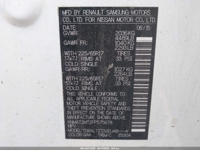 KNMAT2MT2FP575678 Nissan Rogue
