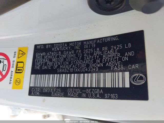 58ABZ1B1XKU043349 Lexus 2gr-fks