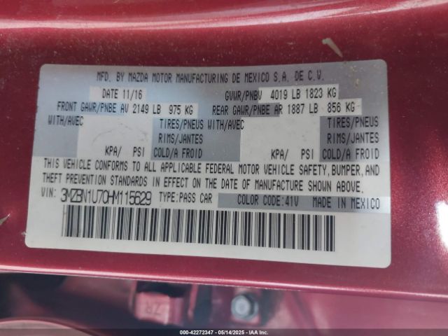 3MZBN1U70HM115629 Mazda Mazda3 Sport