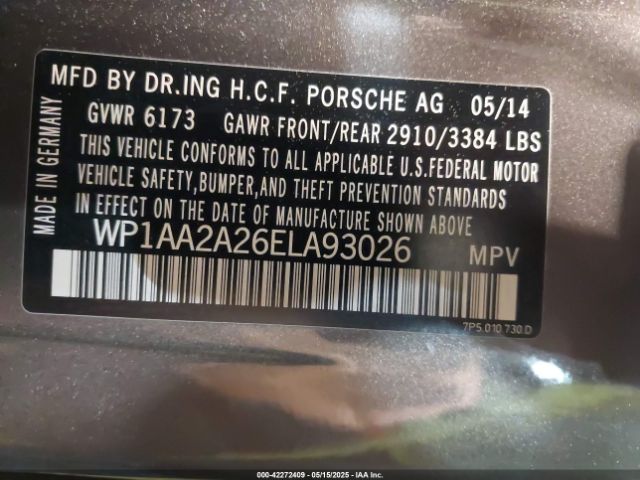 WP1AA2A26ELA93026 Porsche Cayenne