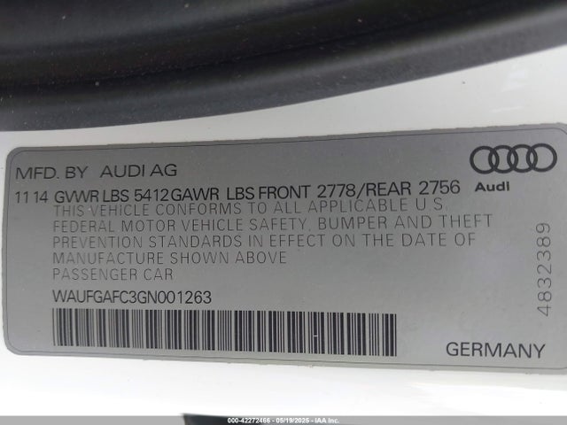 2016 AUDI A6 WAUFGAFC3GN001263 Photo 8