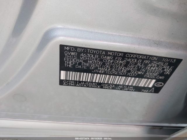 2014 LEXUS IS 250 JTHBF1D25E5017037 Photo 8