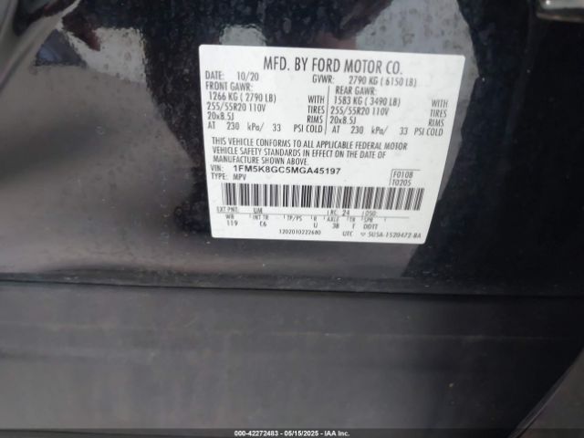 2021 FORD EXPLORER 1FM5K8GC5MGA45197 Photo 8