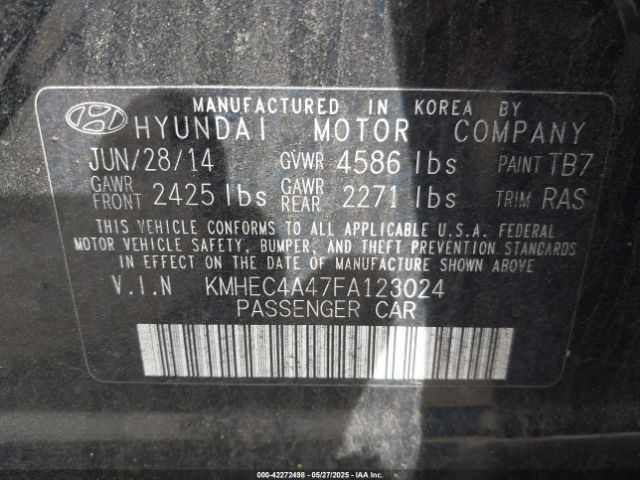 KMHEC4A47FA123024 Hyundai SONATA HYBRID