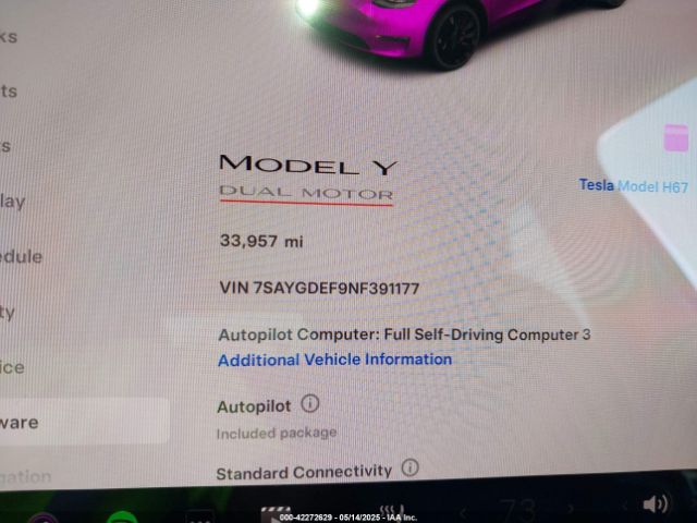 7SAYGDEF9NF391177 Tesla Model Y