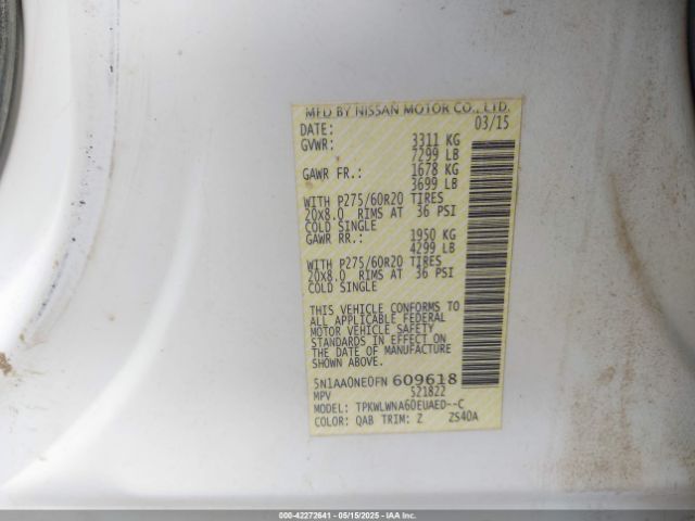 5N1AA0NE0FN609618 Nissan 2015