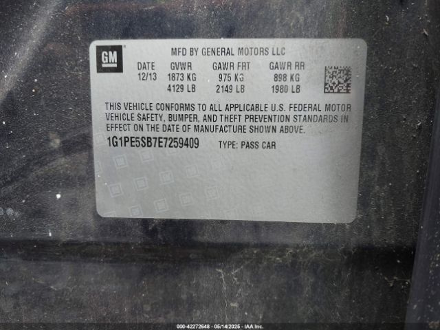 1G1PE5SB7E7259409 Chevrolet Cruze 2lt Auto
