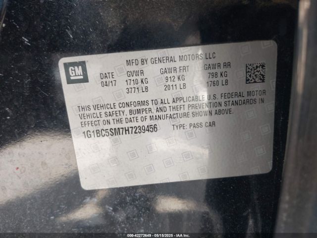 1G1BC5SM7H7239456 Chevrolet CRUZE LS