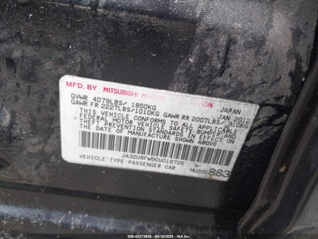 2012 MITSUBISHI LANCER JA32U8FW9CU018726 Photo 8