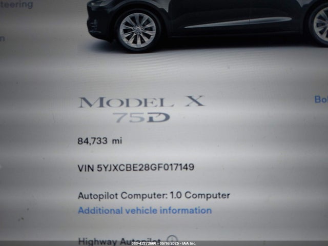 Tesla MODEL X 2016 5YJXCBE28GF017149 Image 15