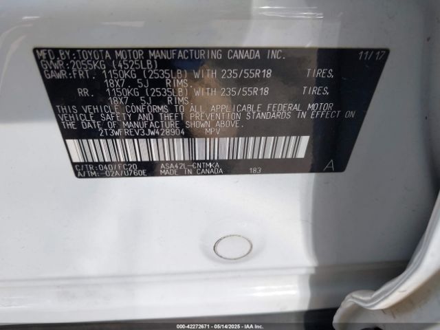2T3WFREV3JW428904 Toyota Rav4 Adventure