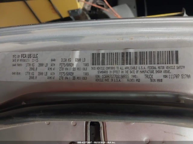 1C6RR7GT7GS190665 RAM 2016