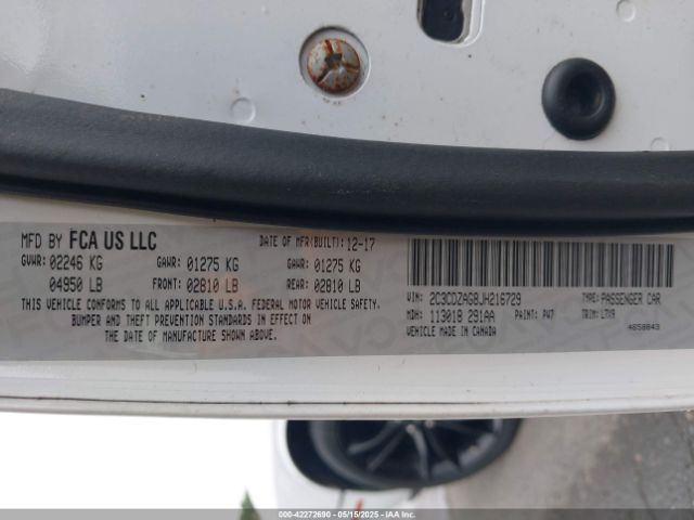 2018 DODGE CHALLENGER 2C3CDZAG8JH216729 Photo 8