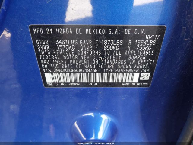 3HGGK5G69JM718338 Honda Fit Sport