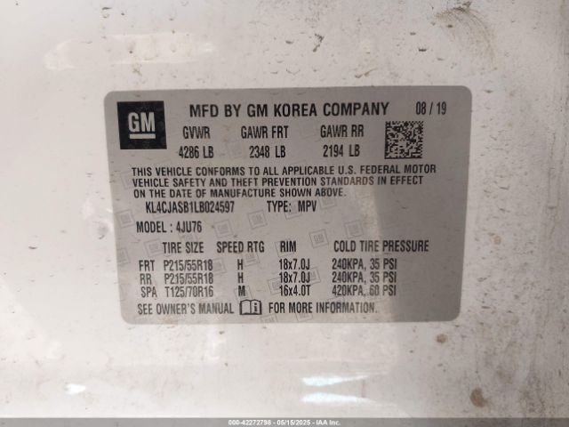 KL4CJASB1LB024597 Buick Encore Fwd Preferred