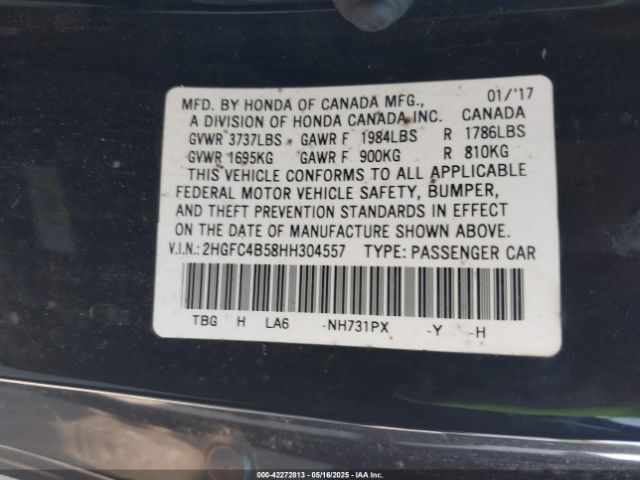 2HGFC4B58HH304557 Honda Civic Lx
