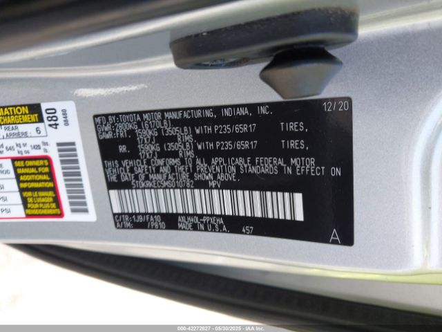 5TDKRKEC5MS010782 Toyota SIENNA LE
