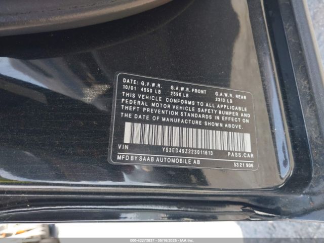 2002 SAAB 9-5 YS3ED49Z223011613 Photo 8
