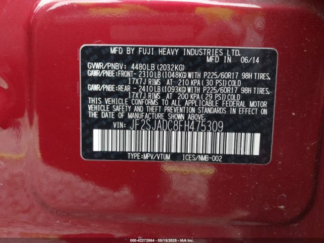 JF2SJADC8FH475309 Subaru Forester 2.5i Premium