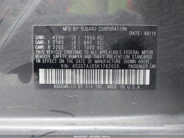 4S3GTAJ65K1762025 Subaru Impreza 2.0i Sport