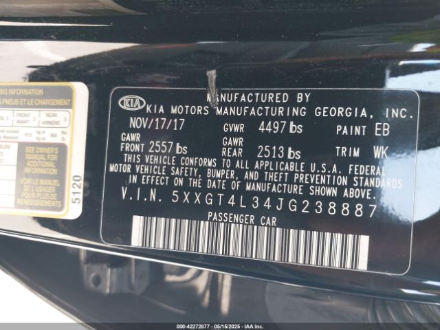 5XXGT4L34JG238887 KIA Optima Lx