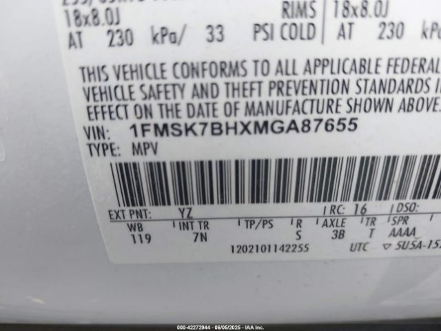 2021 FORD EXPLORER 1FMSK7BHXMGA87655 Photo 8