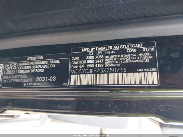 WDCYC3KF7GX250716 Mercedes-Benz G-Class