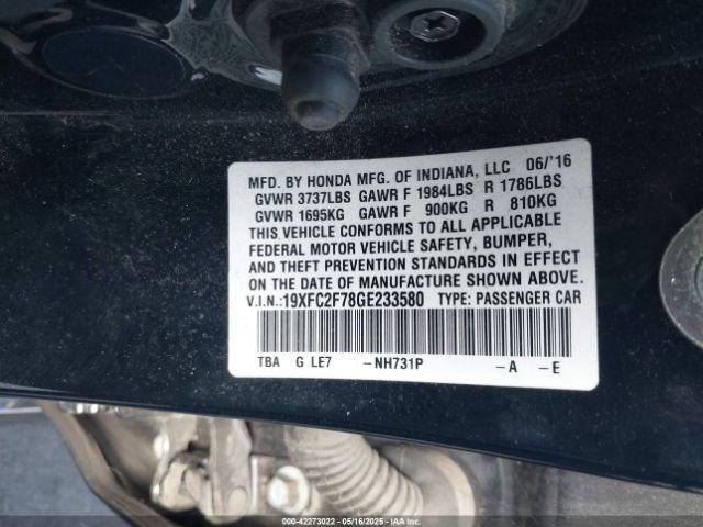 19XFC2F78GE233580 Honda CIVIC EX