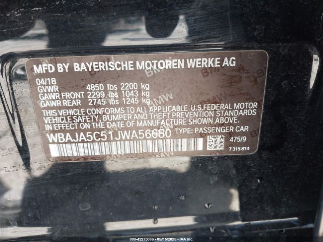 WBAJA5C51JWA56680 BMW 530I