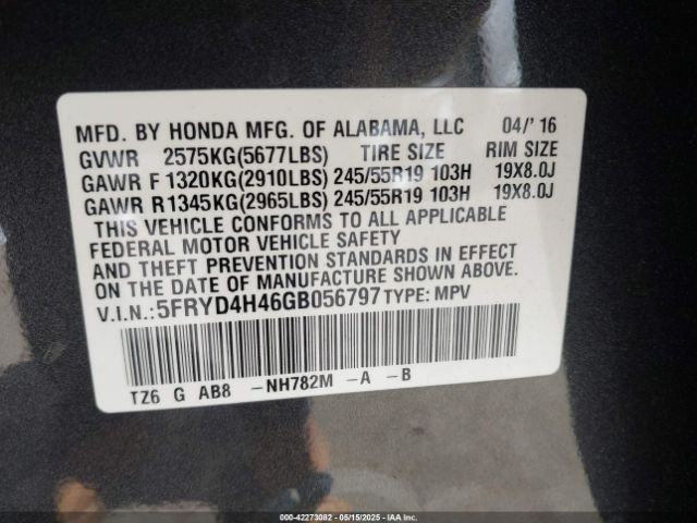2016 ACURA MDX 5FRYD4H46GB056797 Photo 8