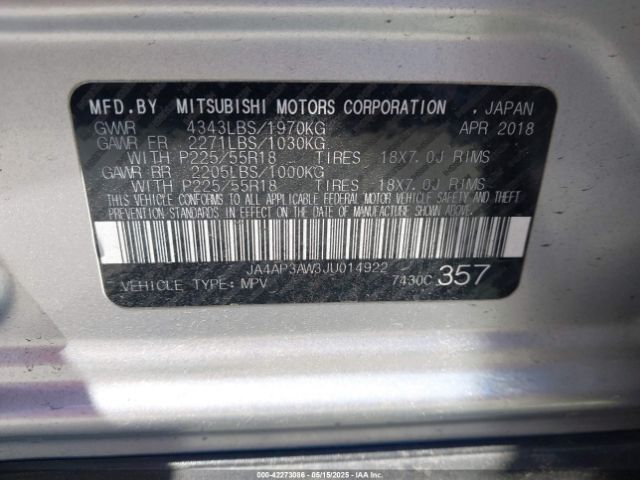 2018 MITSUBISHI OUTLANDER SPORT JA4AP3AW3JU014922 Photo 8